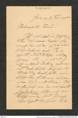 Nachlass Franz Steindachner, Brief von F. Gröger an Franz Steindachner (02.02.1895), Inv.Nr. 178.01, Seite 1